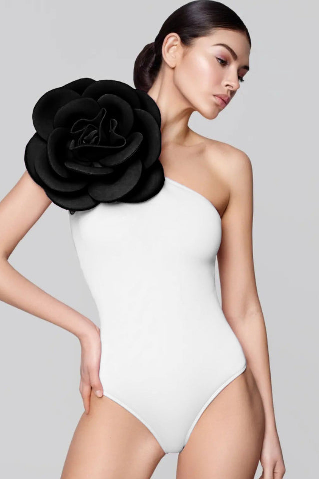 Exaggerated 3D Flower One Piece Swimsuit