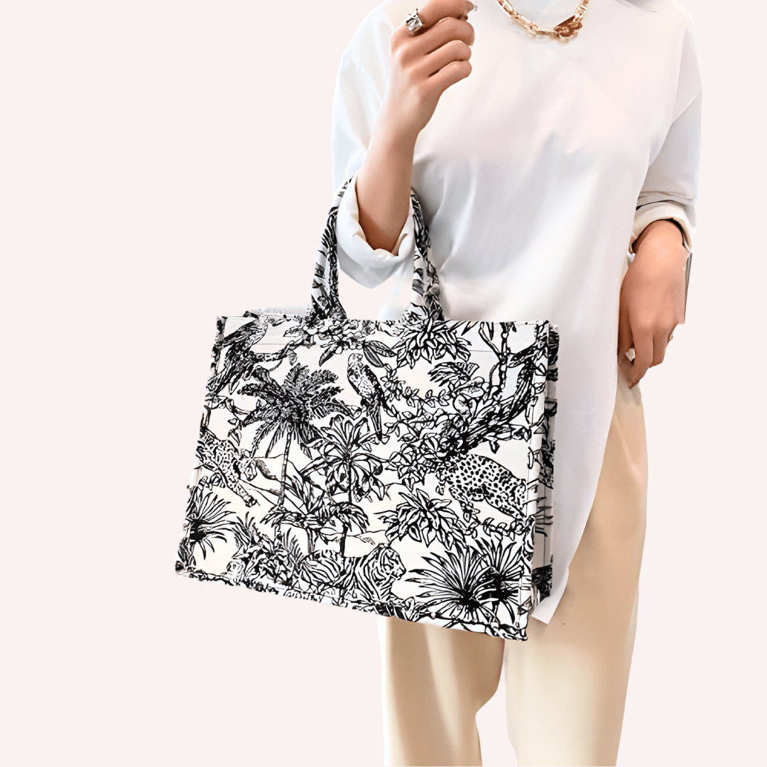 Flamingo Embroidered Tote