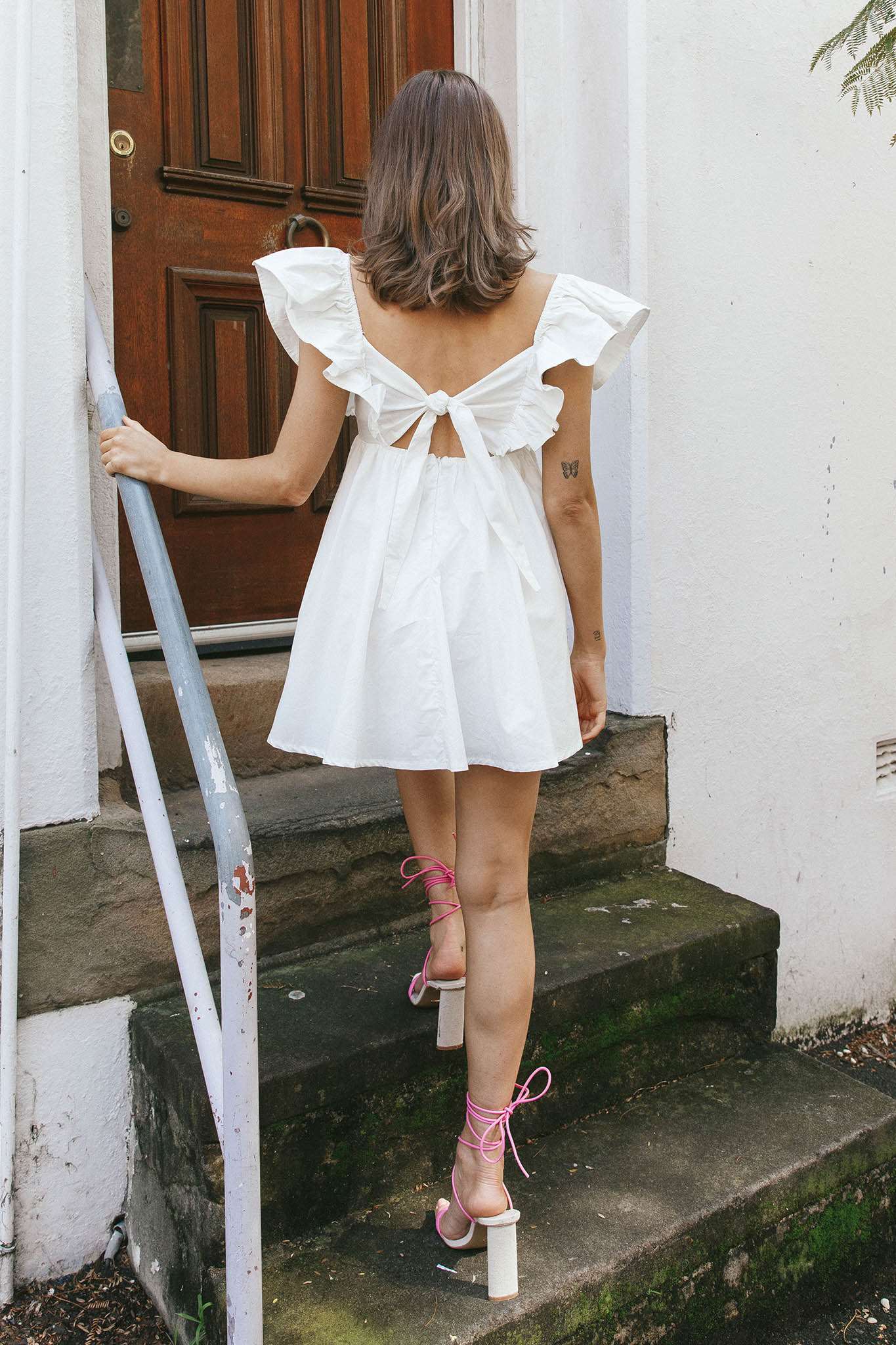 Ivory Ruffle Mini Dress