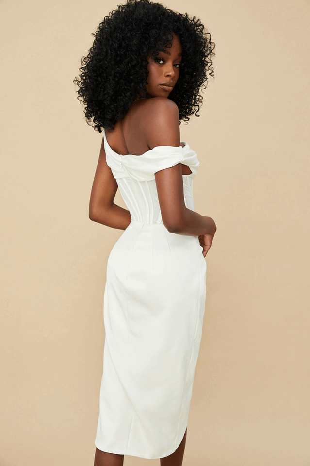 Swaying Silhouette Midi Corset Dress