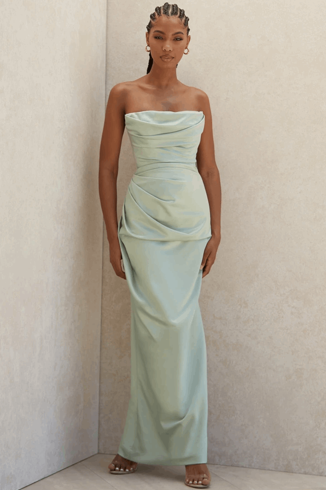 Satin Sculpted Maxi Dress