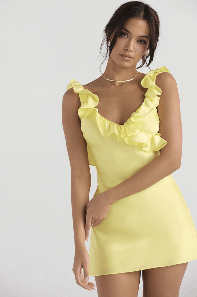 Canary Silk Flounce Mini