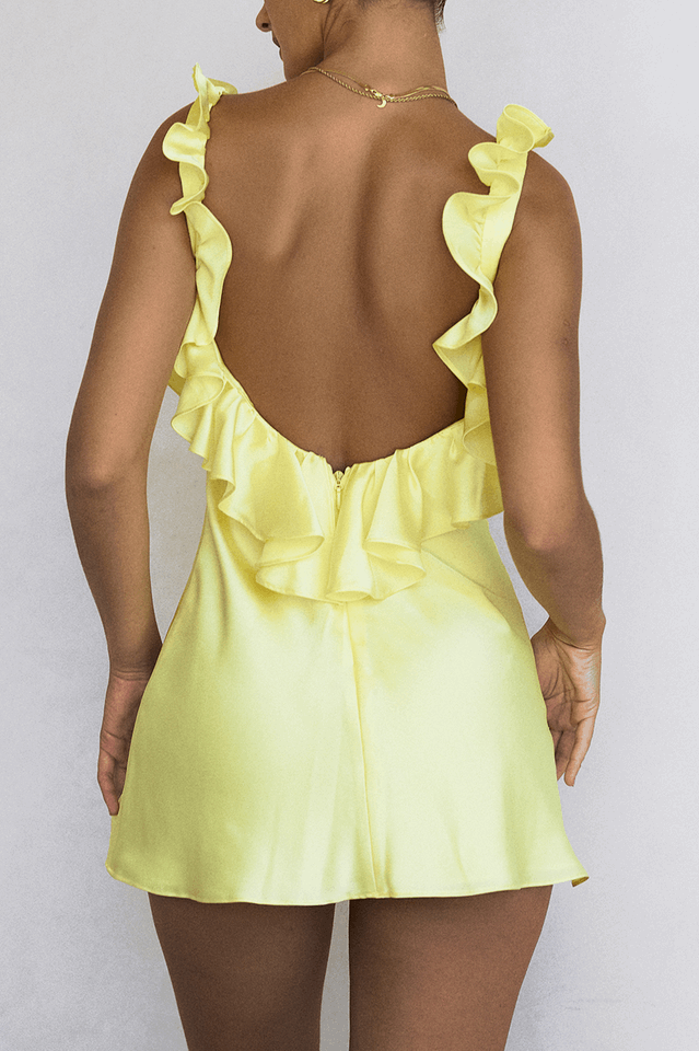 Canary Silk Flounce Mini