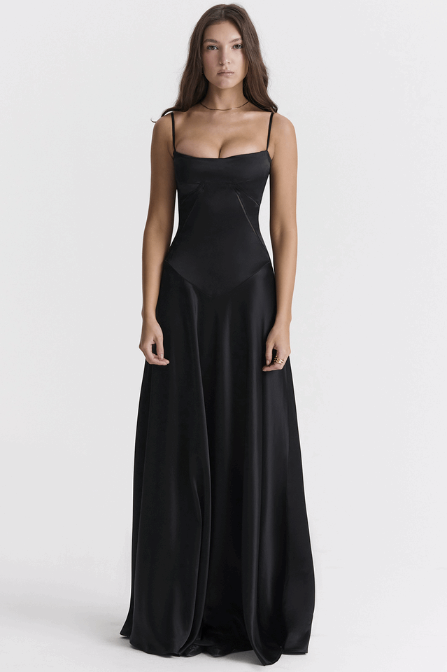 Midnight Lace Elegance Maxi Dress