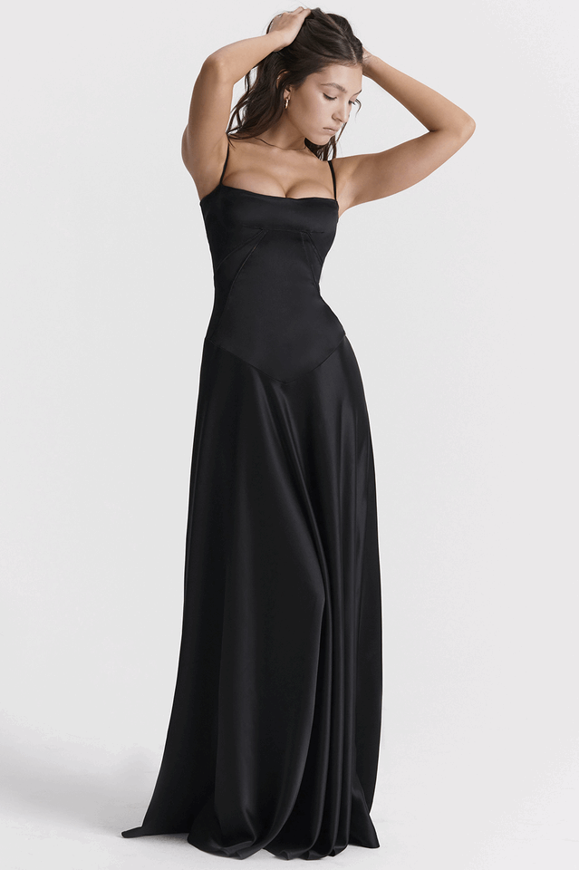 Midnight Lace Elegance Maxi Dress