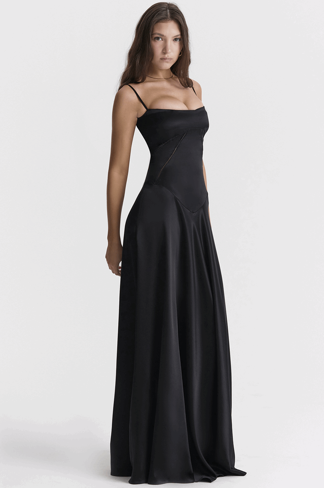 Midnight Lace Elegance Maxi Dress