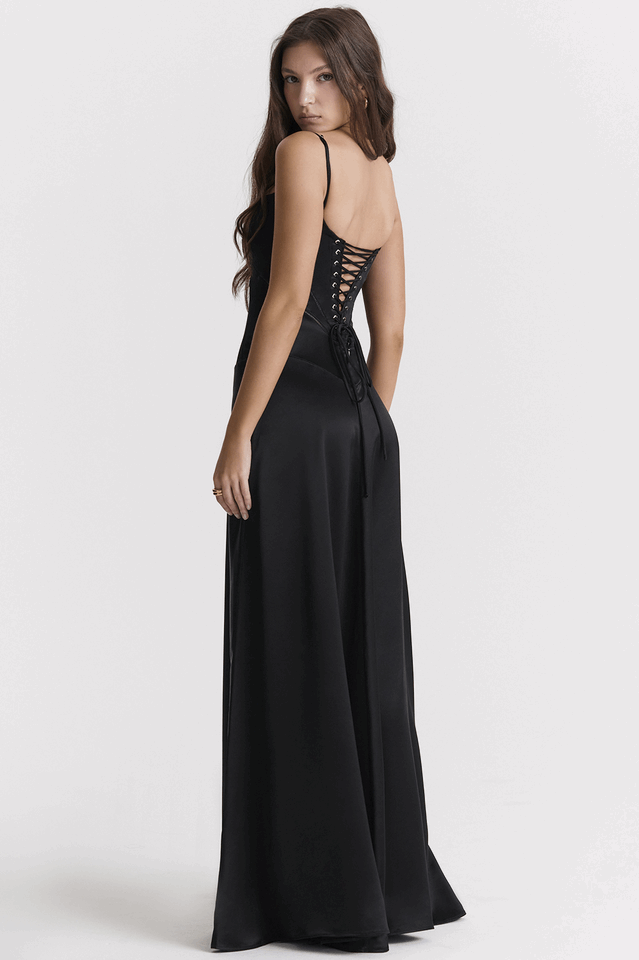 Midnight Lace Elegance Maxi Dress