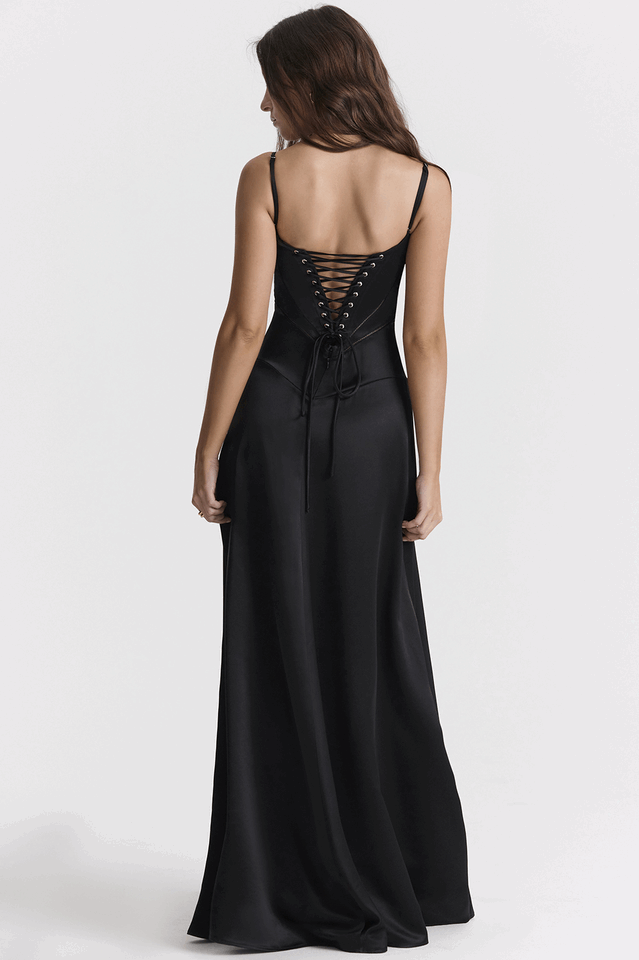 Midnight Lace Elegance Maxi Dress