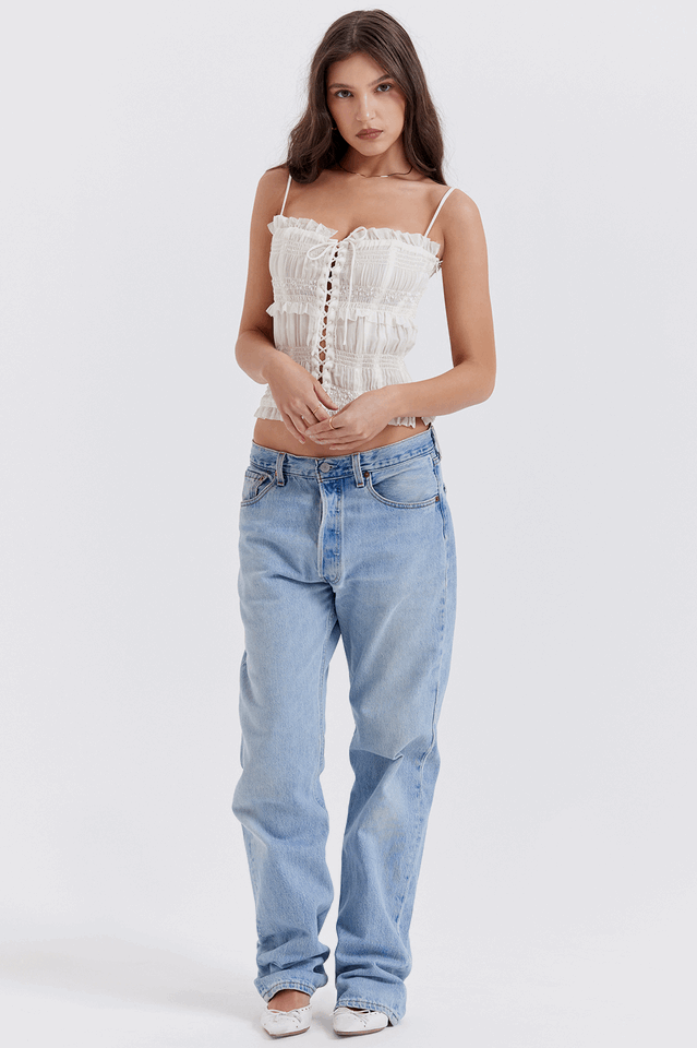 Lula Ivory Sequin Pleat Corset