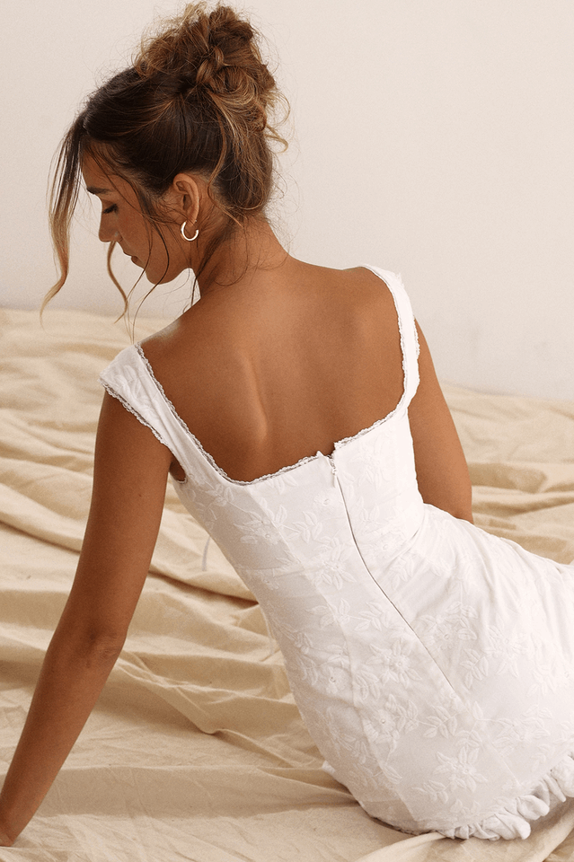 Ivory Embroidery Charm Dress