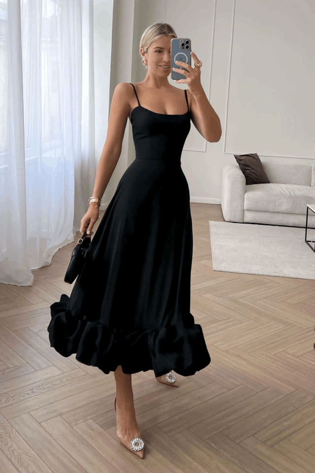 Bustier Ruffle Midi