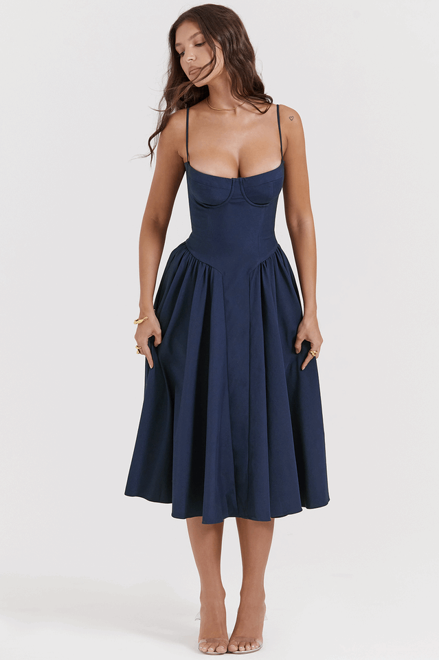 Nautical Navy Lace-Up Dress