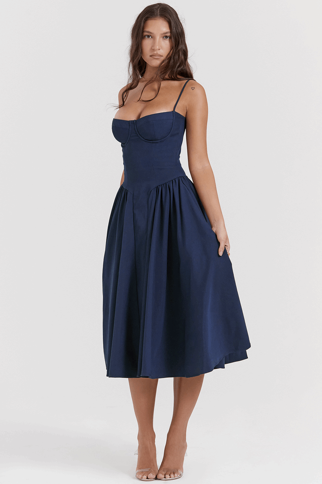 Nautical Navy Lace-Up Dress