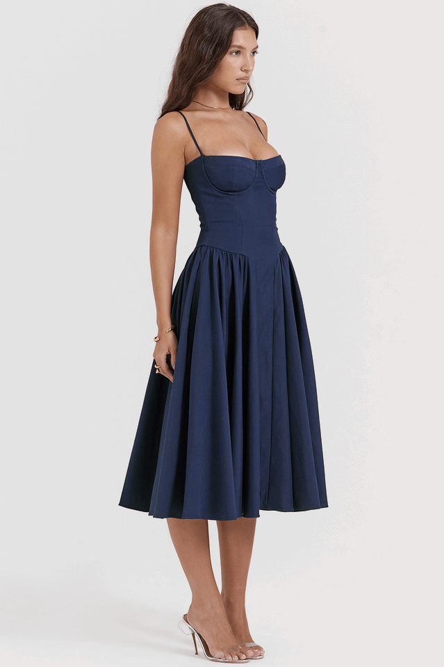 Nautical Navy Lace-Up Dress