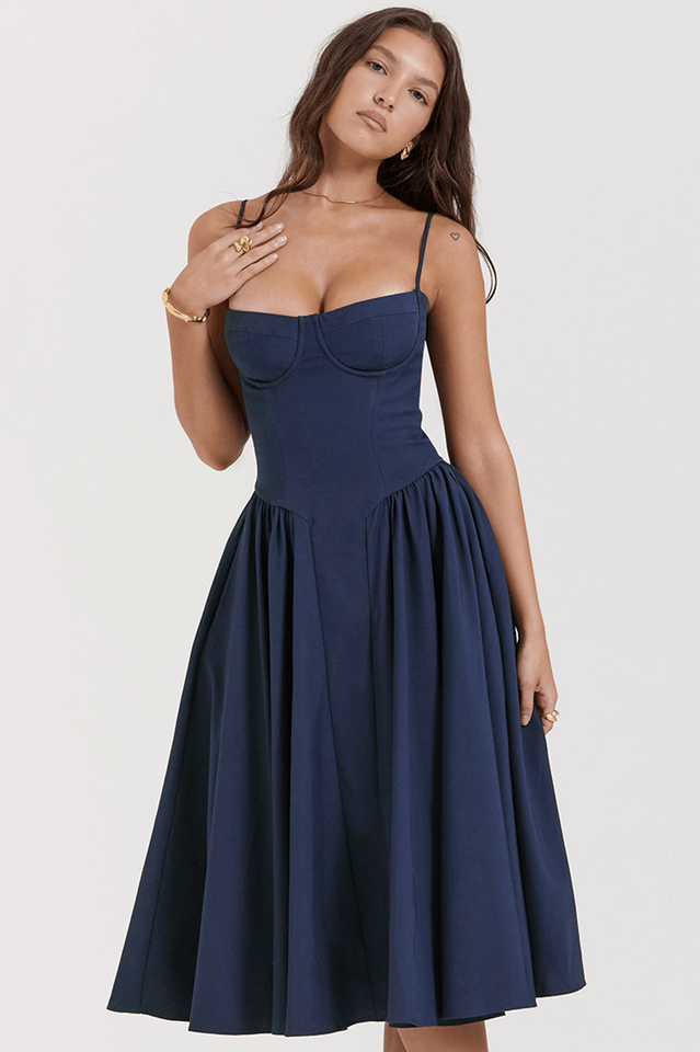 Nautical Navy Lace-Up Dress