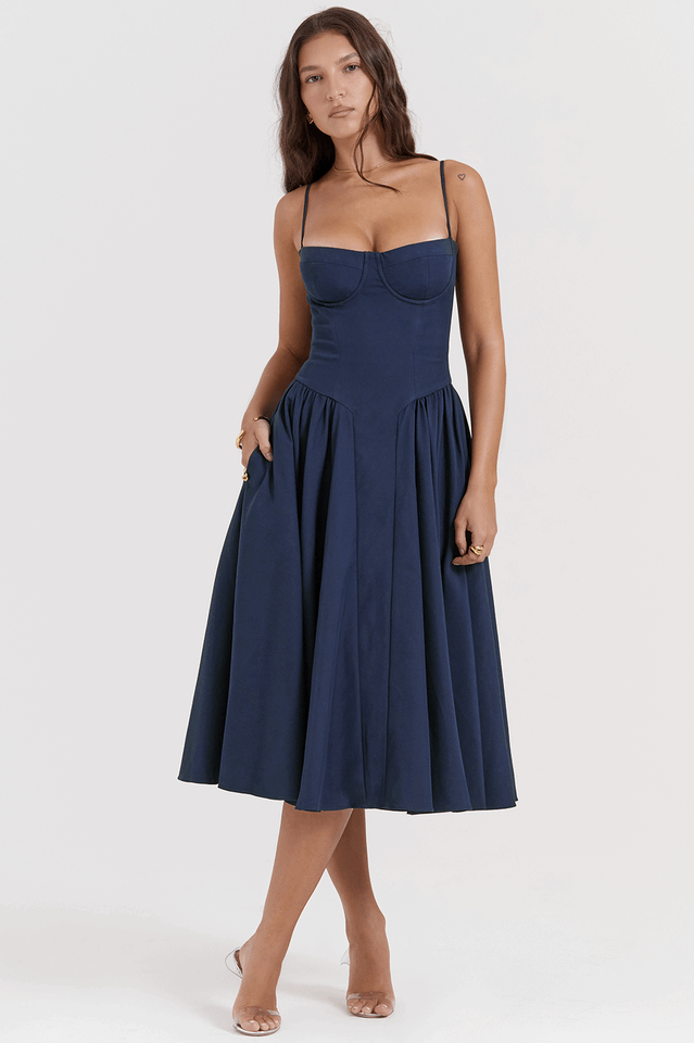 Nautical Navy Lace-Up Dress