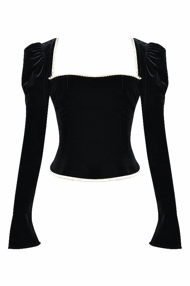 Noa Black Velvet Corset