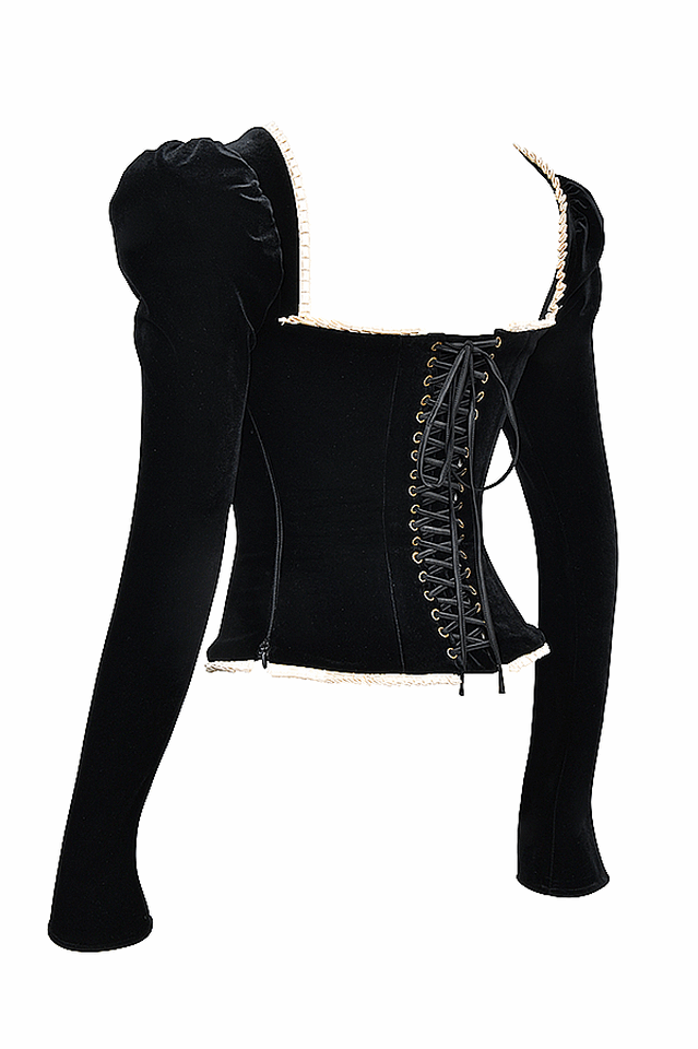 Noa Black Velvet Corset