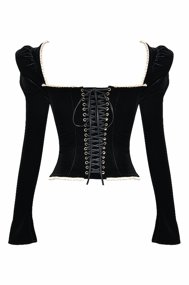 Noa Black Velvet Corset