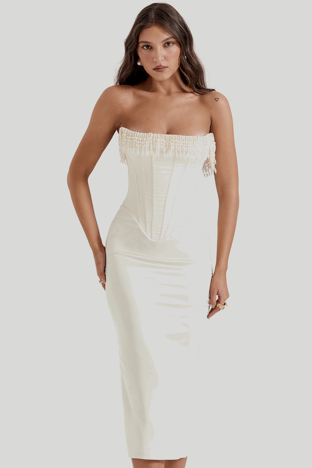 Beaded Ivory Classic Gown