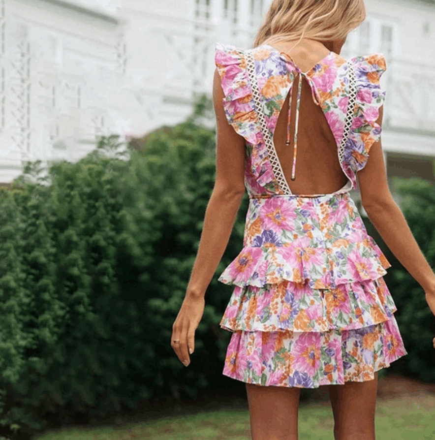 Riviera Floral Cutaway Dress