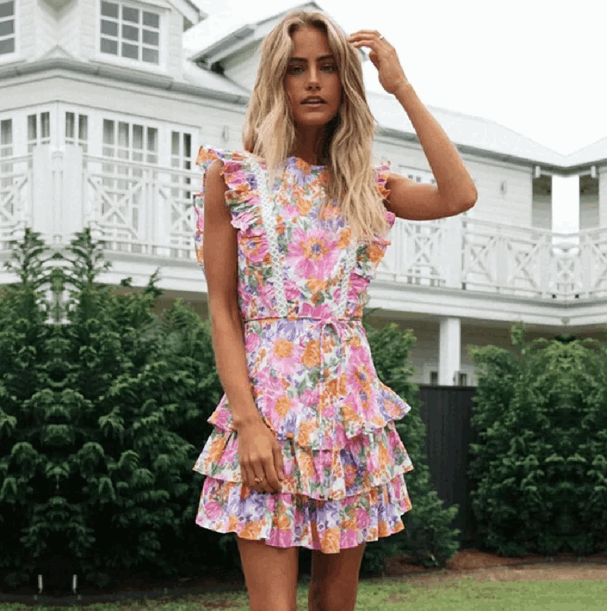 Riviera Floral Cutaway Dress